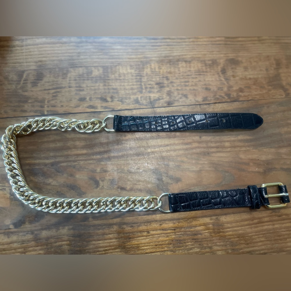 Axcess Genuine Leather Chain Belt Made in Italy, Women’s S accessories glam